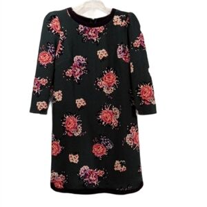 Xhilaration Green Floral Long Sleeve Dress Size S